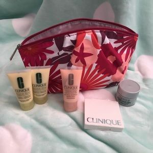Clinique make-up bag and misc items